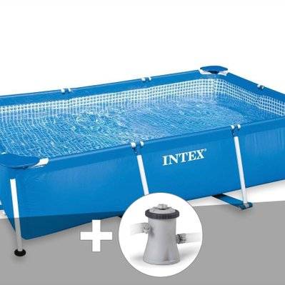 Kit piscine tubulaire rectangulaire Intex 2,60 x 1,60 x 0,65 m + Epurateur 1,25 m³/h - 15779 - 7111609343801