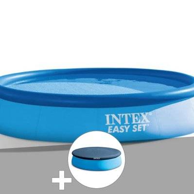 Kit piscine autoportée Intex Easy Set 3,66 x 0,76 m + Bâche de protection - 15776 - 7111606233815