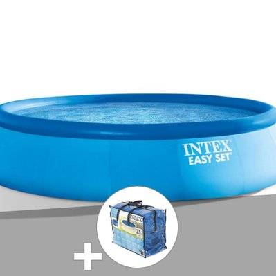 Kit piscine autoportée Intex Easy Set 4,57 x 1,22 m + Bâche à bulles - 15698 - 7111606217815