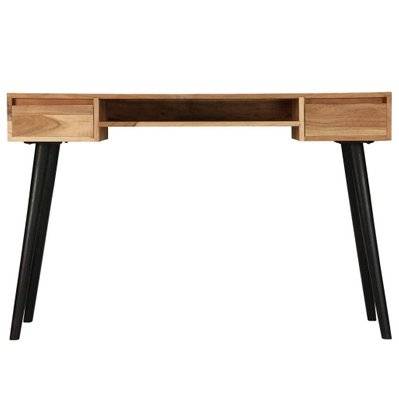 Bureau table meuble travail informatique à écrire bois d'acacia massif 118 cm 0502113 - 0502113 - 3002302694854