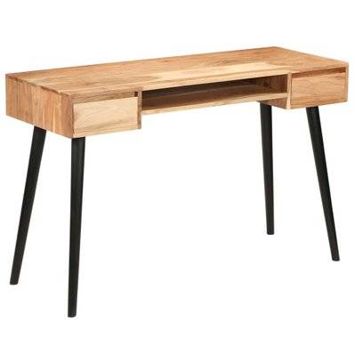 Bureau table meuble travail informatique à écrire bois d'acacia massif 118 cm 0502113 - 0502113 - 3002302694854