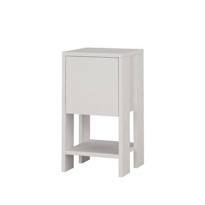 Table de chevet 1 porte - L.30 cm - Blanc - 103198 - 3665549070531