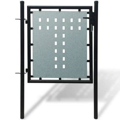 vidaXL Portail simple de clôture Noir 100x125 cm - 141684 - 8718475929093