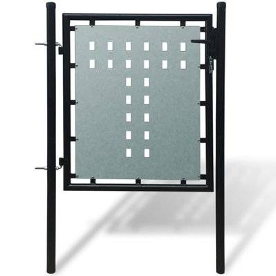 vidaXL Portail simple de clôture Noir 100x150 cm - 141685 - 8718475929109