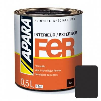 Peinture Fer Satin - APARA 0.5 litre Noir mat (RAL 9011) - 108_341 - 3700070113316