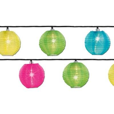 Guirlande lanternes chinoises 20 LEDs Multicolore - Jardideco - 9782 - 8718533738674