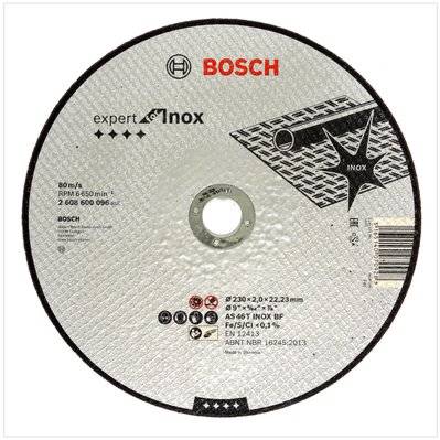 Bosch AS 46 T INOX BF Disques à tronçonner à moyeu plat 230 x 22,23 x 2,0 mm 25 pièces - 10880 - 4250559929222