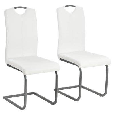 Lot de deux chaises de salle à manger cuir artificiel blanc 1902205 - 1902205 - 3002474457332