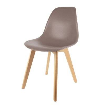 Chaise scandinave Coque - H. 83 cm - Taupe - 700543 - 3662874111571