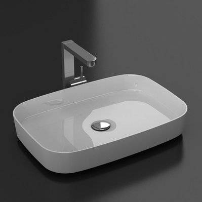 Vasque à poser rectangle en marbre de synthèse SIENA 60 x 42 cm - 28060502-0 - 3760253893817