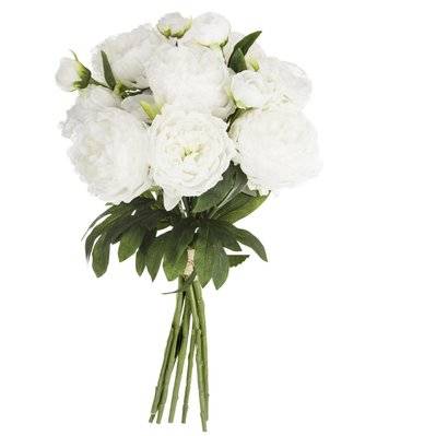 Bouquet artificiel de 13 Pivoines - H. 50 cm - Blanc - 511352 - 3662874144005