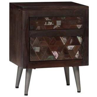 Table de nuit chevet commode armoire meuble chambre bois de récupération solide 40 x 30 x 50 cm 1402139