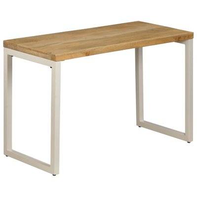 Table de salon salle à manger design 115 cm bois de manguier et acier 0902126 - 0902126 - 3001957310522