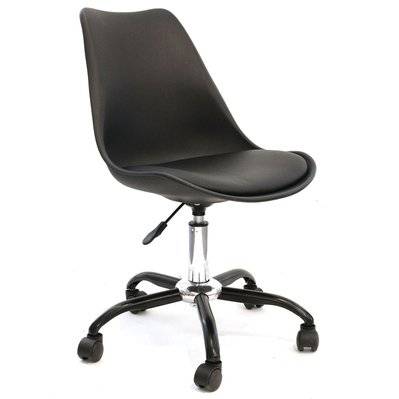 Chaise de bureau à roulettes design Kiruna - Noir - 701774 - 3665549047298