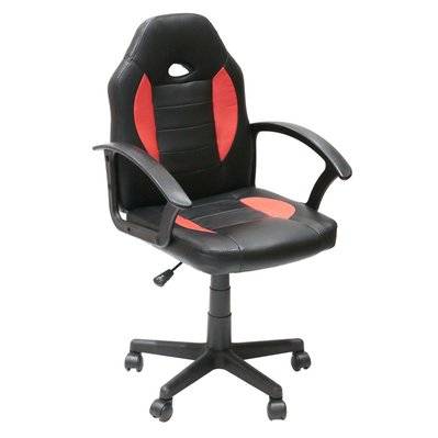 Chaise de bureau gaming Racer Obi - Hauteur réglable - Noir et rouge - 702140 - 3664944215684