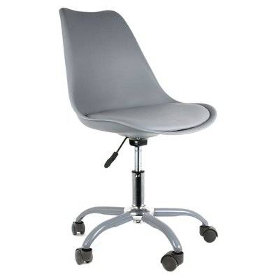 Chaise de bureau à roulettes design Kiruna - Gris - 701773 - 3665549047304