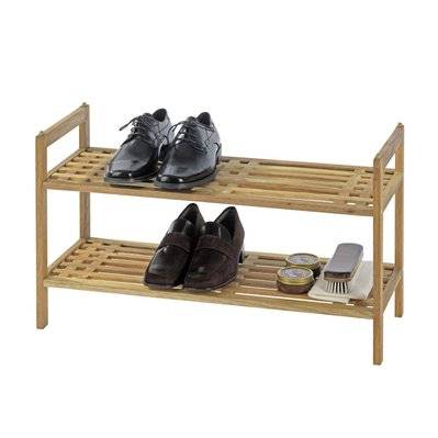 Etagère à chaussures Norway - L. 69 x H. 40,5 cm - Marron noix - 385466 - 3665549019813