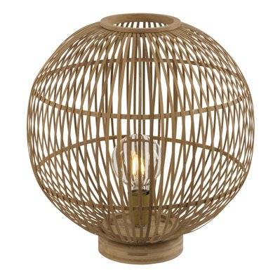 Lampe à poser design bambou Hildegard - Diam. 40 x H. 42 cm - Beige naturel - 110129 - 9007371406579