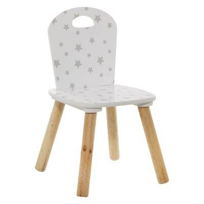 Chaise enfant en bois Douceur - Blanc avec motifs - 514202 - 3560233814906