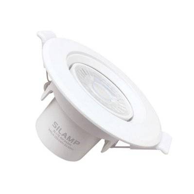 Spot LED Encastrable Orientable Rond Blanc 8W - Blanc Froid 6000K - 8000K - SILAMP - Fi44-8W_WH - 0643845367756