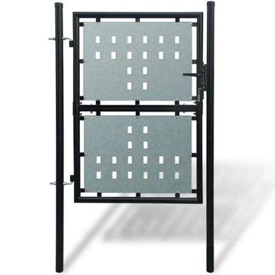 vidaXL Portail simple de clôture Noir 100x250 cm - 141689 - 8718475929147