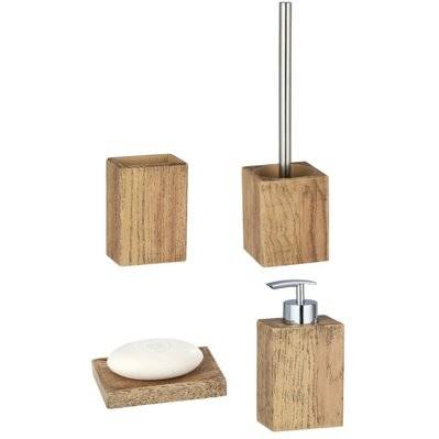 Set accessoires de salle de bain design bois Marla - Marron - L385475 - 3665549066961