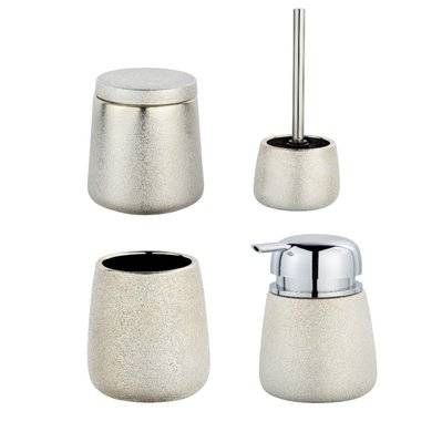 Set accessoires de salle de bain design Glimma - Doré champagne - L385503 - 3665549066947