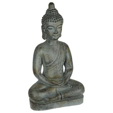 Statue de Bouddha assis effet Pierre - H. 65 cm - Gris - 505545 - 3662874074586