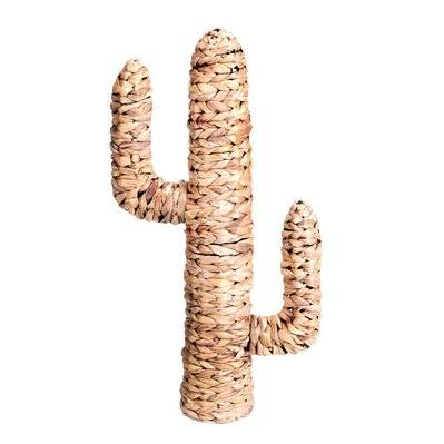 Cactus en jacinthe d'eau tressée Natural Living - H. 80 cm - Marron - 751870 - 5414886538574