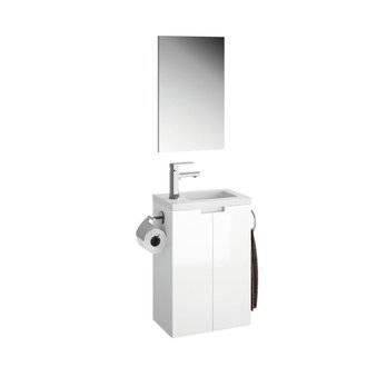 Meuble lave-mains Closy pack avec miroir blanc brillant L 40 x H 60 x P 25,2 cm - Allibert