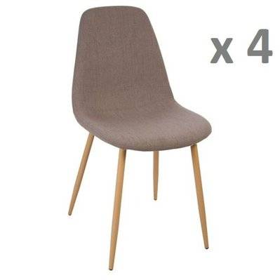 Lot de 4 - Chaise design scandinave Roka - Taupe - L511537 - 3662874152345
