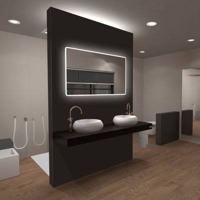 Miroir salle de bain LED rectangulaire auto-éclairant 120x70cm - Ulysse LED 120 - MIR031 - 3700710245032