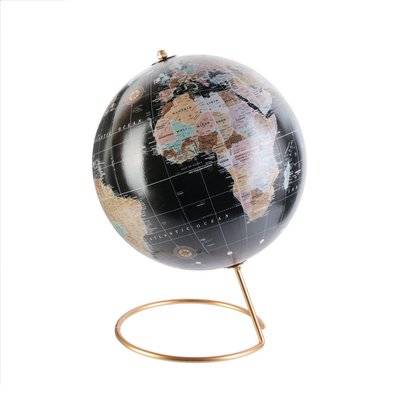 Globe terrestre décoration à poser Diam. 21,50 cm - Noir - 701645 - 3665549048424