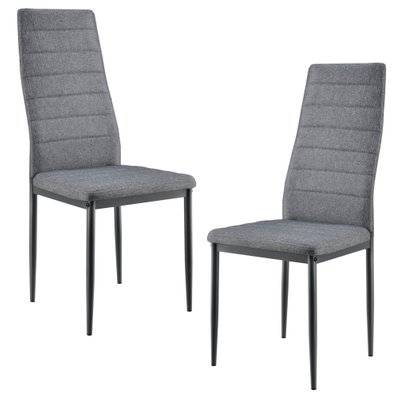 Lot de 2 chaises de salle à manger siège de cuisine rembourré acier et polyester 96 cm gris 03_0002775 - 03_0002775 - 3000334299788