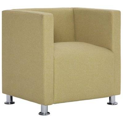 Fauteuil chaise siège lounge design club sofa salon cube vert polyester 1102270/2 - 1102270/2 - 3000248388981