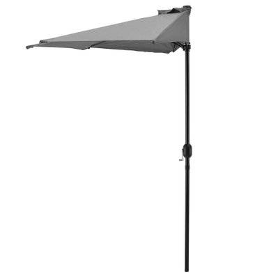 Demi parasol de terrasse balcon polyester 300 cm gris 03_0001611 - 03_0001611 - 3000208199787