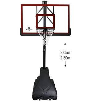 Panier de Basketball Pro Deluxe Platinium sur Pied et Mobile, Hauteur Réglable de 2,30m à 3,05m