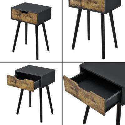 Table basse pour salon meuble tiroir PVC 60 cm noir 03_0006165 - 03_0006165 - 3000721999789