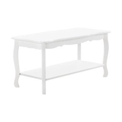 Table basse de salon MDF 87,5 cm sapin laqué blanc 03_0004159 - 03_0004159 - 3000491999781