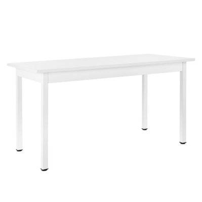 Table de salle cuisine bureau MDF placage acier 140 cm blanc 03_0004294 - 03_0004294 - 3000510999785