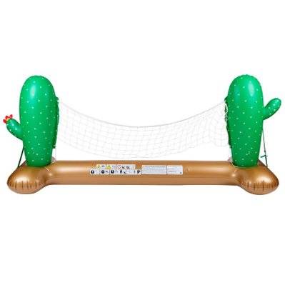 Filet de Volley Gonflable et Flottant pour Piscine & Plage, 274 x 165 x 37 cm - Design Cactus - AS-20000 - 3700998934352