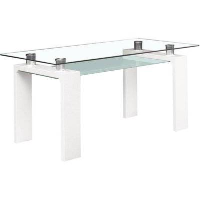 Table repas "Eva" - 150 x 80 x 75 cm - Blanc laqué - 86366 - 3700746445116