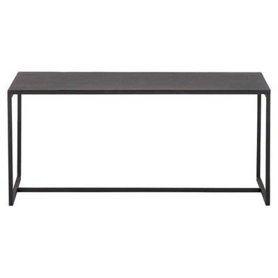 Table basse rectangulaire design métal noir L100 cm KARL - - 42747 - 3662275080773