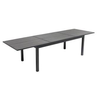 Table de jardin extensible en aluminium et bois composite