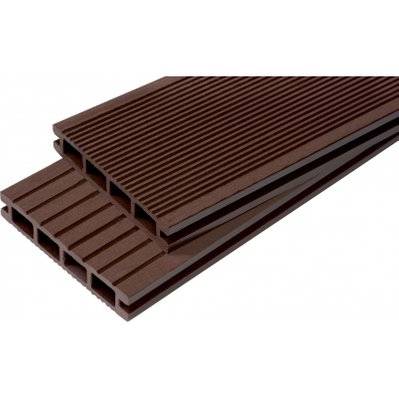 Lame terrasse bois composite alvéolaire Dual Chocolat, L : 240 cm, l : 14 cm, E : 25mm, Surface couverte en m² - 0.34 - 2_9 - 3068754501096