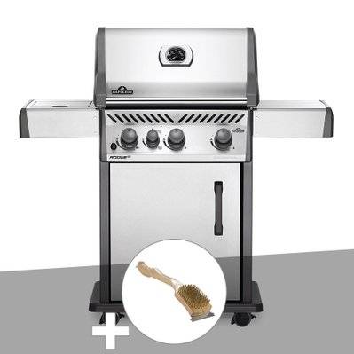 Barbecue à gaz Napoleon Rogue XT 425 gris + Brosse à grill - 29035 - 3665872015742