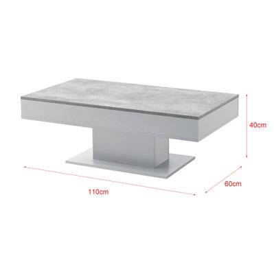 Table basse de salon avec 2 espaces de rangement 110 cm effet béton gris 03_0006146 - 03_0006146 - 3000720099787