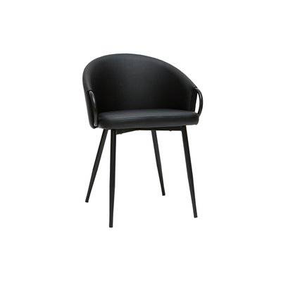Chaise design noire PRECIO - L54xP48.5xH74.5 - 49316 - 3662275120769