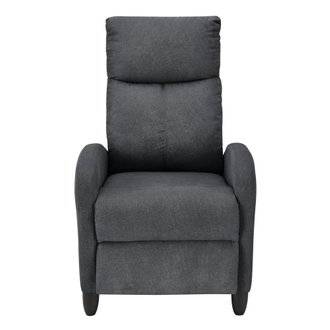 fauteuil relaxant avec dossier inclinable et repose pieds housse textile 102 cm gris foncé 03_0005214