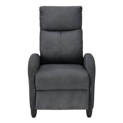 fauteuil relaxant avec dossier inclinable et repose pieds housse textile 102 cm gris foncé 03_0005214 - 03_0005214 - 3000621599782